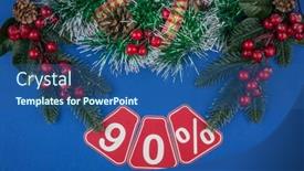  Presentation with christmas sale - PPT layouts enhanced with big-sales-90-ninety-percents background and a ocean colored foreground