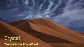  Presentation with sand dunes - Cool new PPT theme with big-sand-dunes-and-dark backdrop and a tawny brown colored foreground