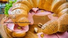  Presentation with lettuce - Presentation theme enhanced with big-sandwich-with-mortadella background and a gold colored foreground