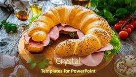 Presentation with lettuce - Theme featuring big-sandwich-with-mortadella background and a tawny brown colored foreground