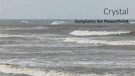  Presentation with wave - Slide deck having big-sea-wave-crashing background and a light gray colored foreground