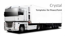  Presentation with semi trailer - Theme with big-semi-trailer-truck-isolated background and a white colored foreground