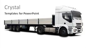  Presentation with semi trailer - Presentation theme featuring big-semi-trailer-truck-isolated background and a white colored foreground