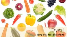  Presentation with fruits - PPT layouts featuring big-set-falling-vegetables background and a  colored foreground