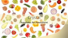  Presentation with fruits - Slide deck with big-set-falling-vegetables and a blonde colored foreground