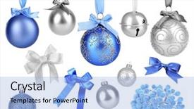  Presentation with silver christmas - Beautiful presentation design featuring big set of blue backdrop and a light blue colored foreground