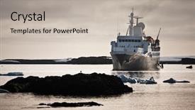  Presentation with antarctic - Cool new presentation with big ship in antarctic waters backdrop and a mint green colored foreground