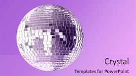  Presentation with 70s disco - Beautiful slide set featuring big silver disco ball backdrop and a lavender colored foreground