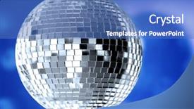  Presentation with 70s - Beautiful presentation theme featuring big silver disco ball backdrop and a teal colored foreground