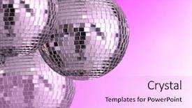  Presentation with 70s - Theme consisting of big silver disco ball background and a lavender colored foreground