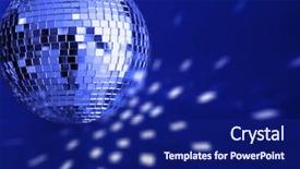  Presentation with 70s - Presentation theme with big silver disco ball background and a navy blue colored foreground