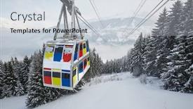  Presentation with cabin - Presentation design enhanced with big-ski-lift-cabin-cable background and a lemonade colored foreground