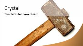  Presentation with work the word in your life - Colorful PPT theme enhanced with big sledge hammer for heavy backdrop and a white colored foreground