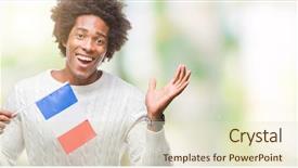  Presentation with france flag - Beautiful PPT theme featuring big smile and raise backdrop and a lemonade colored foreground