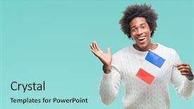  Presentation with france flag - Amazing theme having big smile and raise backdrop and a arctic colored foreground