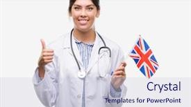  Presentation with united kingdom - Slide deck featuring latin american flags - young hispanic doctor woman holding background and a lemonade colored foreground