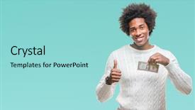  Presentation with dollar sign - Audience pleasing presentation consisting of big smile doing ok sign backdrop and a arctic colored foreground