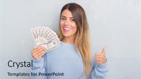  Presentation with young grey maine coon cat - PPT theme enhanced with big smile doing ok sign background and a light blue colored foreground