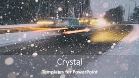  Presentation with country - Cool new PPT layouts with big-snowfall-on-the-road backdrop and a gray colored foreground
