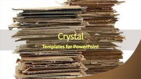  Presentation with stack - Presentation enhanced with big stack of papers isolated background and a tawny brown colored foreground