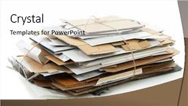  Presentation with stack - Presentation theme having big stack of papers isolated background and a white colored foreground