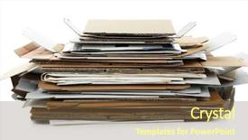  Presentation with watercolor paper texture white art - PPT theme having big stack of papers isolated background and a tawny brown colored foreground