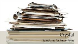  Presentation with watercolor paper texture white art - Slide set featuring big stack of papers isolated background and a coral colored foreground