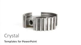  Presentation with steel - Presentation theme enhanced with big-steel-cogwheel-isolated-over background and a  colored foreground