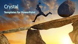  Presentation with tourist - Audience pleasing PPT theme consisting of big stone that is rolling backdrop and a ocean colored foreground