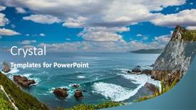  Presentation with pacific island - Amazing PPT layouts having big-stones-rocks-along backdrop and a teal colored foreground