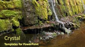  Presentation with lichen - PPT theme with big-stones-with-moss background and a tawny brown colored foreground