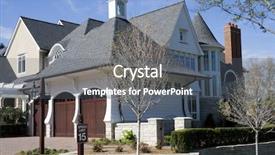  Presentation with detroit - Colorful theme enhanced with big suburban house near detroit backdrop and a gray colored foreground