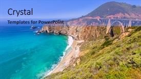  Presentation with california - Amazing slide set having big sur in monterey backdrop and a light blue colored foreground