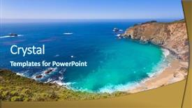  Presentation with route - Beautiful PPT theme featuring big sur in monterey backdrop and a ocean colored foreground