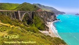  Presentation with california - Beautiful PPT theme featuring big sur in monterey backdrop and a tawny brown colored foreground