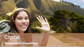  Presentation with adventure - Audience pleasing slide set consisting of big sur of california hill backdrop and a coral colored foreground