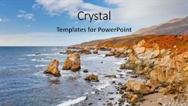  Presentation with pacific - PPT theme featuring big sur pacific ocean coast background and a light blue colored foreground