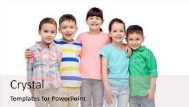  Presentation with childhood - Theme featuring big team advertising - childhood fashion friendship and people background and a lemonade colored foreground