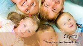  Presentation with health and happiness - PPT theme featuring big teeth smiles - healthy family happiness background and a gold colored foreground