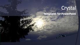  Presentation with scenery - Beautiful PPT theme featuring big tree mysterious house backdrop and a ocean colored foreground