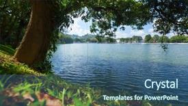  Presentation with cost - Cool new presentation theme with big tree on a cost of pond in the city of kandy sri lanka backdrop and a ocean colored foreground