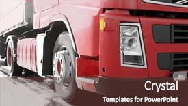  Presentation with asphalt road - PPT layouts featuring big truck on asphalt road background and a tawny brown colored foreground