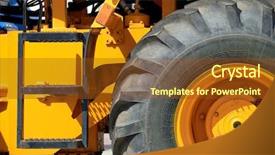  Presentation with truck - Cool new PPT theme with big truck wheel closeup object backdrop and a tawny brown colored foreground