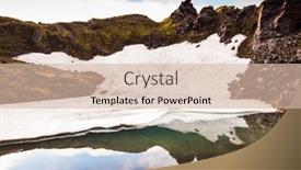  Presentation with water park - Audience pleasing PPT theme consisting of big-unmelted-in-july-snowfield backdrop and a soft green colored foreground