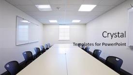  Presentation with office room - PPT theme having big wall - modern office conference room interior background and a light gray colored foreground