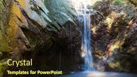  Presentation with waterfall - Beautiful slides featuring big-waterfall-in-mountains backdrop and a wine colored foreground