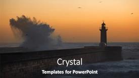  Presentation with atlantic - Presentation theme having big-wave-at-the-lighthouse background and a dark gray colored foreground