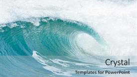  Presentation with sound wave physics - Audience pleasing slide set consisting of big wave breaking - summer background backdrop and a light blue colored foreground