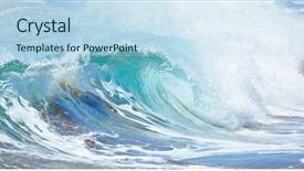  Presentation with wave - Beautiful presentation design featuring big wave breaking - summer background backdrop and a light blue colored foreground