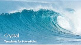  Presentation with wave - Beautiful presentation theme featuring big wave breaking - summer background backdrop and a  colored foreground